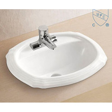 Badezimmer-rechteckige Form-Kunst-keramisches Porzellan-Handwäsche-Wannen-Becken